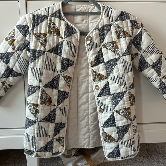 Rylee+ Cru patchwork jacket with buttons size 6/7 - Picture 1 of 6